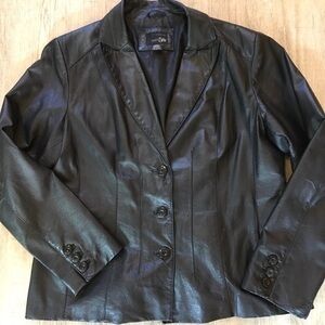East 5th Black Leather Blazer Jacket